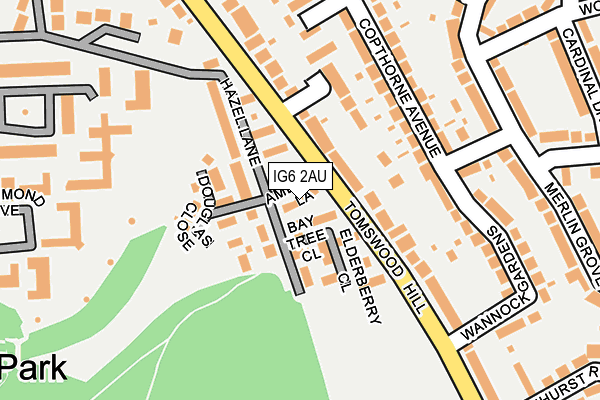 IG6 2AU map - OS OpenMap – Local (Ordnance Survey)