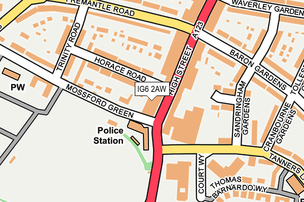 IG6 2AW map - OS OpenMap – Local (Ordnance Survey)