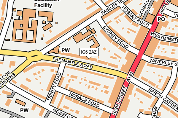 IG6 2AZ map - OS OpenMap – Local (Ordnance Survey)