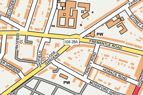 IG6 2BA map - OS OpenMap – Local (Ordnance Survey)