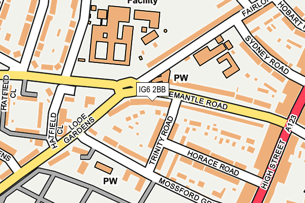 IG6 2BB map - OS OpenMap – Local (Ordnance Survey)