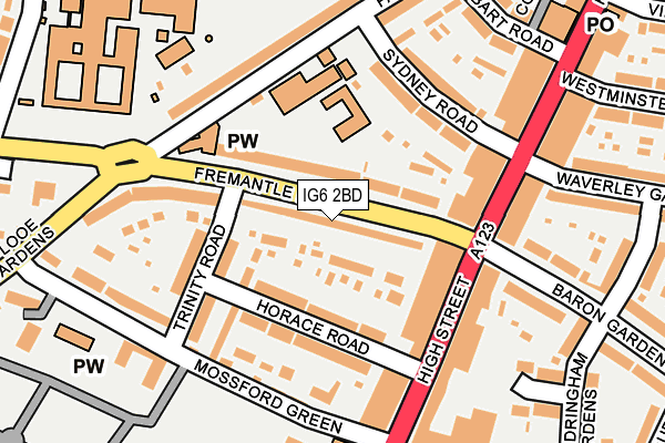 IG6 2BD map - OS OpenMap – Local (Ordnance Survey)