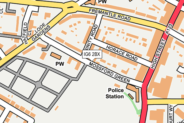 IG6 2BX map - OS OpenMap – Local (Ordnance Survey)