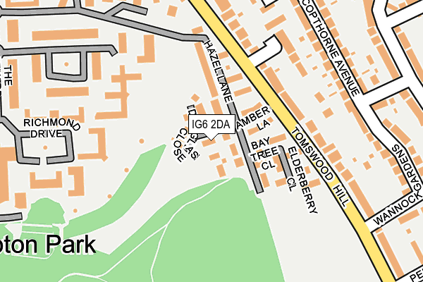 IG6 2DA map - OS OpenMap – Local (Ordnance Survey)