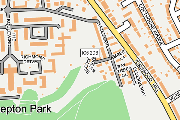 IG6 2DB map - OS OpenMap – Local (Ordnance Survey)
