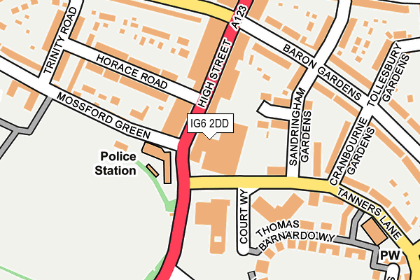 IG6 2DD map - OS OpenMap – Local (Ordnance Survey)