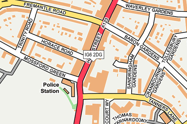 IG6 2DG map - OS OpenMap – Local (Ordnance Survey)
