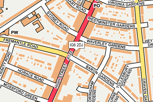 IG6 2DJ map - OS OpenMap – Local (Ordnance Survey)
