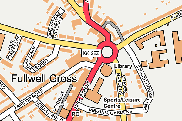 IG6 2EZ map - OS OpenMap – Local (Ordnance Survey)