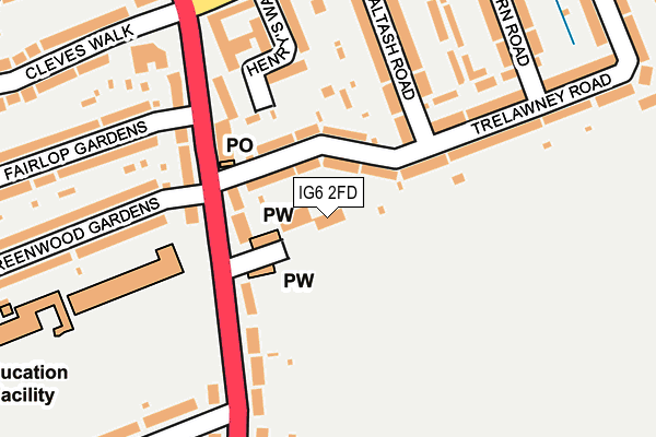 IG6 2FD map - OS OpenMap – Local (Ordnance Survey)