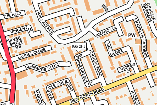 IG6 2FJ map - OS OpenMap – Local (Ordnance Survey)