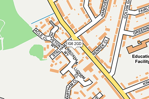 IG6 2GD map - OS OpenMap – Local (Ordnance Survey)