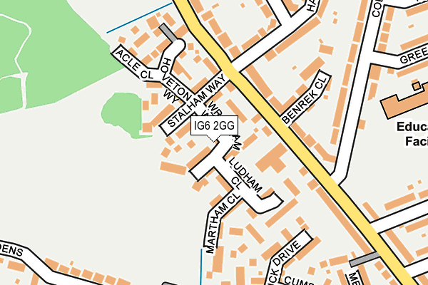 IG6 2GG map - OS OpenMap – Local (Ordnance Survey)
