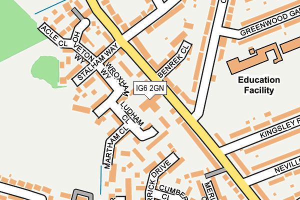 IG6 2GN map - OS OpenMap – Local (Ordnance Survey)