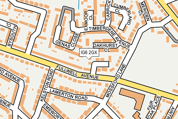 IG6 2GX map - OS OpenMap – Local (Ordnance Survey)