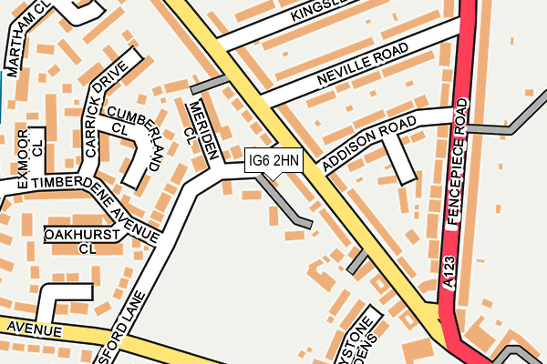 IG6 2HN map - OS OpenMap – Local (Ordnance Survey)