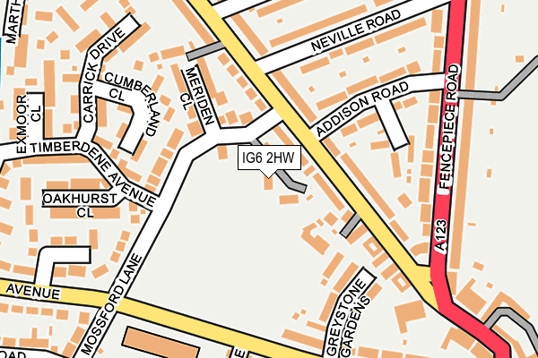 IG6 2HW map - OS OpenMap – Local (Ordnance Survey)