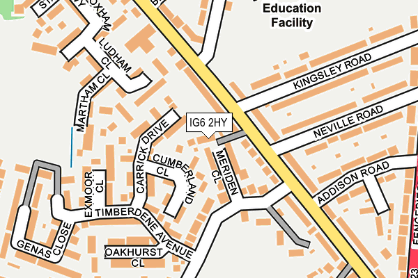 IG6 2HY map - OS OpenMap – Local (Ordnance Survey)