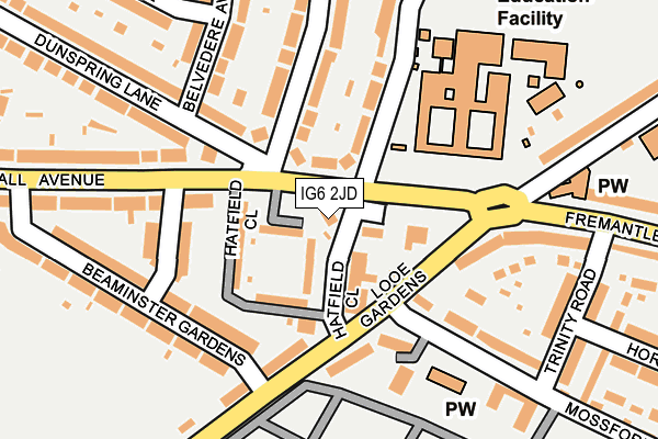 IG6 2JD map - OS OpenMap – Local (Ordnance Survey)