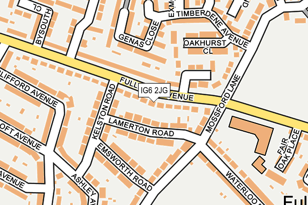 IG6 2JG map - OS OpenMap – Local (Ordnance Survey)
