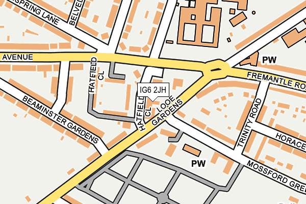 IG6 2JH map - OS OpenMap – Local (Ordnance Survey)