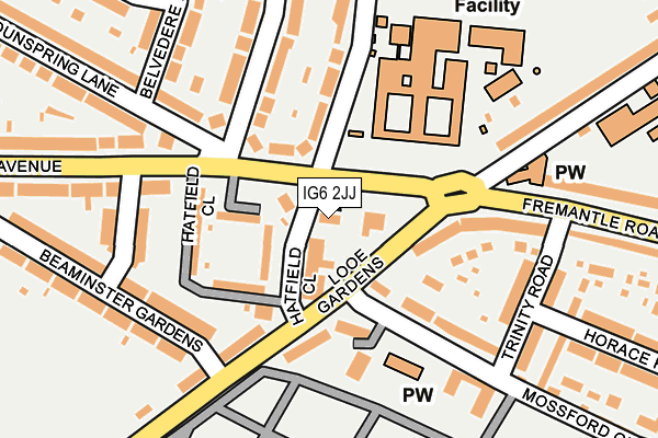 IG6 2JJ map - OS OpenMap – Local (Ordnance Survey)