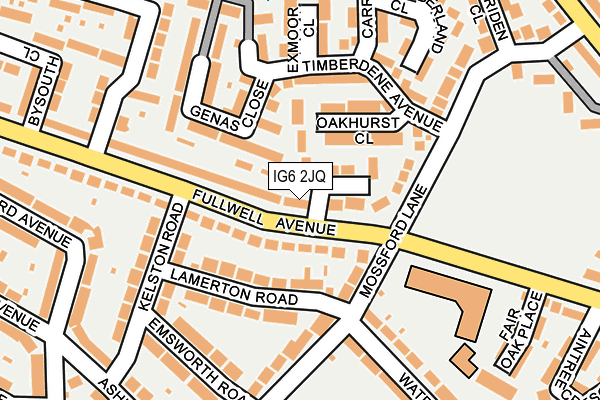 IG6 2JQ map - OS OpenMap – Local (Ordnance Survey)