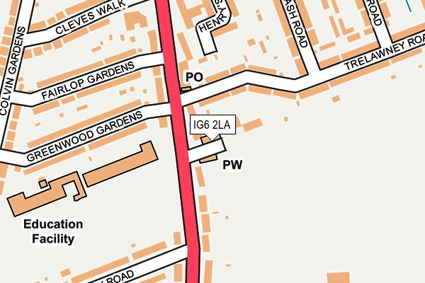 IG6 2LA map - OS OpenMap – Local (Ordnance Survey)