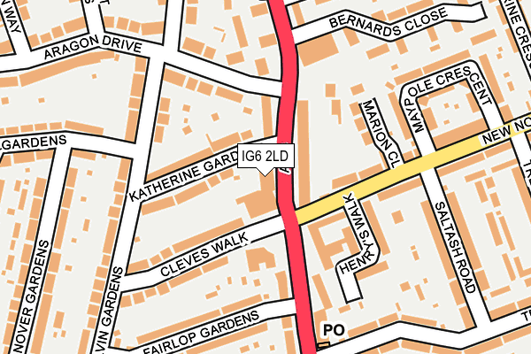 IG6 2LD map - OS OpenMap – Local (Ordnance Survey)
