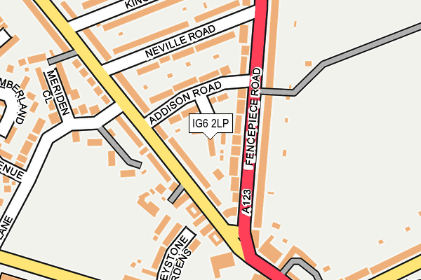 IG6 2LP map - OS OpenMap – Local (Ordnance Survey)