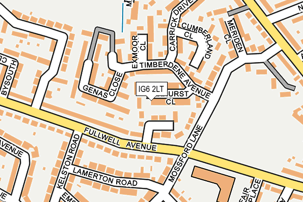 IG6 2LT map - OS OpenMap – Local (Ordnance Survey)
