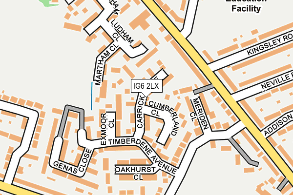 IG6 2LX map - OS OpenMap – Local (Ordnance Survey)