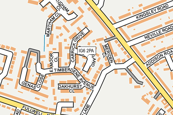 IG6 2PA map - OS OpenMap – Local (Ordnance Survey)