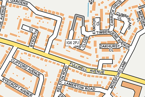 IG6 2PJ map - OS OpenMap – Local (Ordnance Survey)