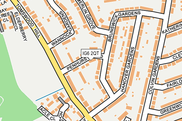 IG6 2QT map - OS OpenMap – Local (Ordnance Survey)