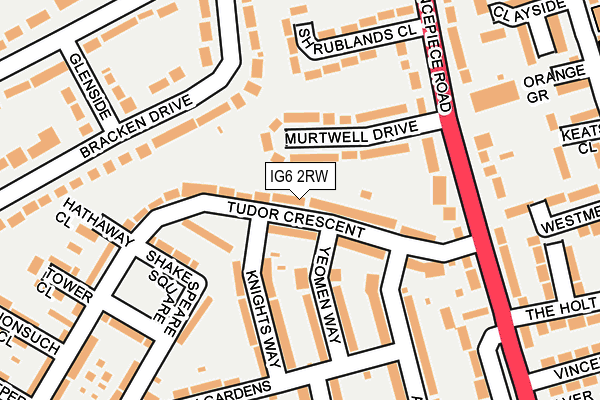 IG6 2RW map - OS OpenMap – Local (Ordnance Survey)