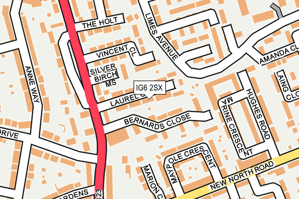 IG6 2SX map - OS OpenMap – Local (Ordnance Survey)