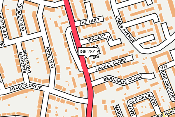 IG6 2SY map - OS OpenMap – Local (Ordnance Survey)