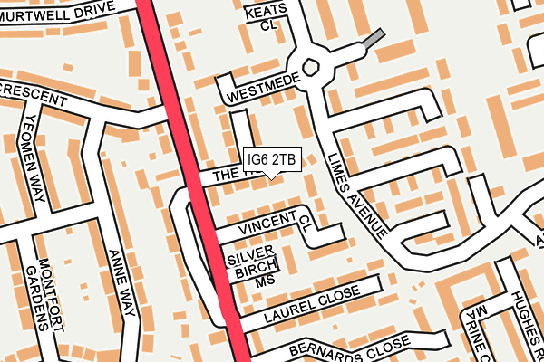 IG6 2TB map - OS OpenMap – Local (Ordnance Survey)