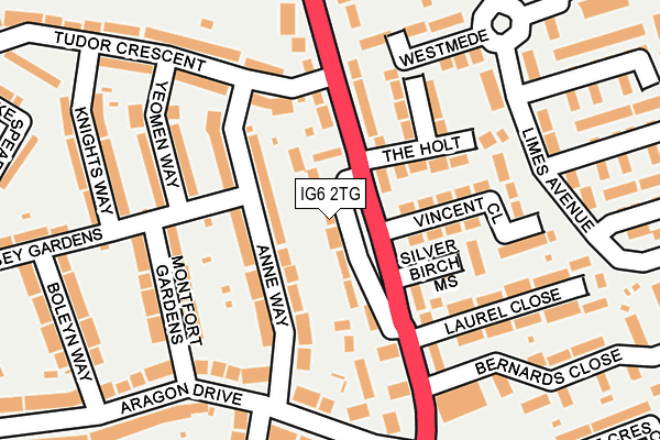 IG6 2TG map - OS OpenMap – Local (Ordnance Survey)