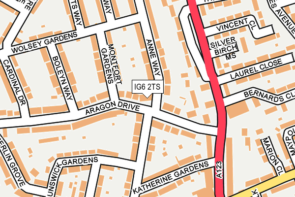 IG6 2TS map - OS OpenMap – Local (Ordnance Survey)