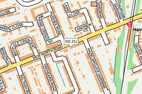 IG6 2XJ map - OS OpenMap – Local (Ordnance Survey)