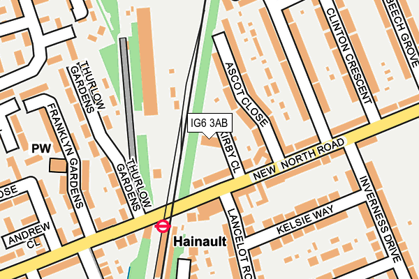 IG6 3AB map - OS OpenMap – Local (Ordnance Survey)