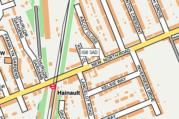IG6 3AD map - OS OpenMap – Local (Ordnance Survey)