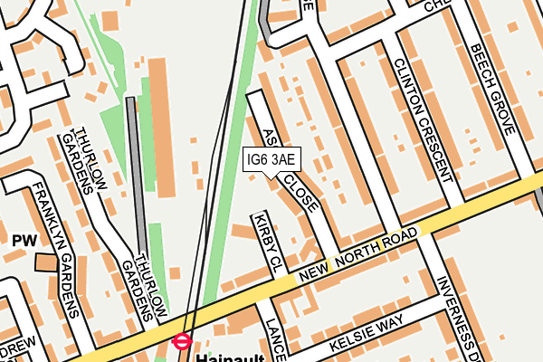 IG6 3AE map - OS OpenMap – Local (Ordnance Survey)