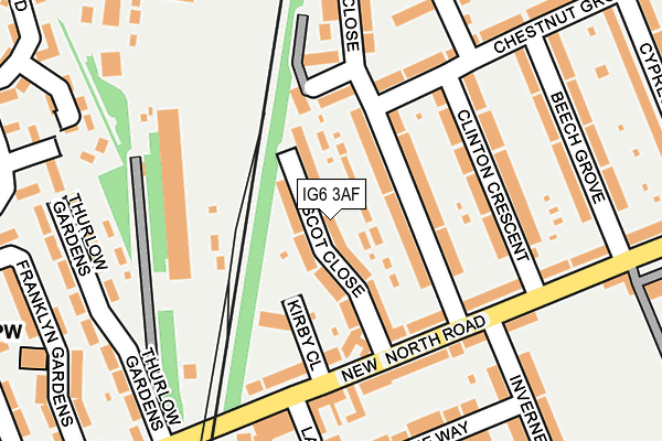 IG6 3AF map - OS OpenMap – Local (Ordnance Survey)