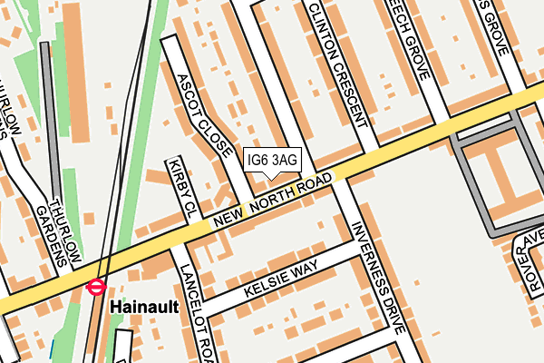 IG6 3AG map - OS OpenMap – Local (Ordnance Survey)