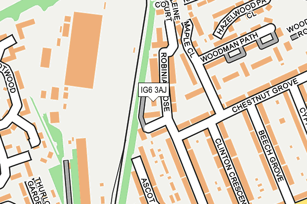 IG6 3AJ map - OS OpenMap – Local (Ordnance Survey)