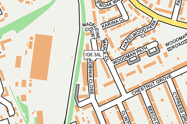 IG6 3AL map - OS OpenMap – Local (Ordnance Survey)