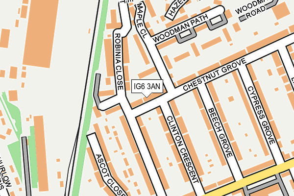 IG6 3AN map - OS OpenMap – Local (Ordnance Survey)
